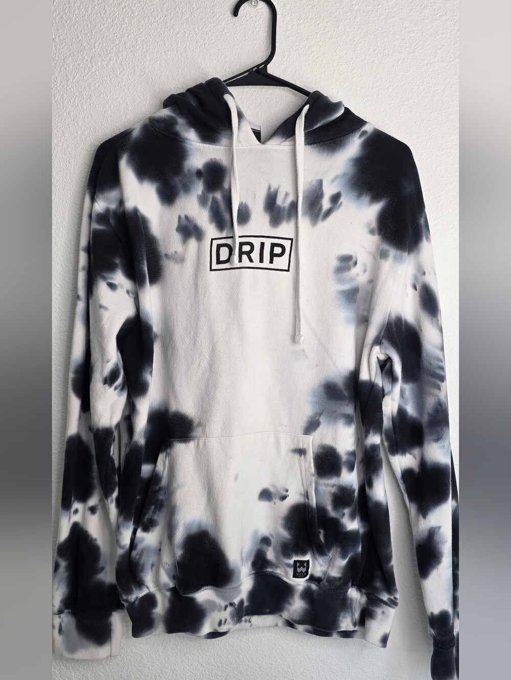 DRIP Black & White Tie-Dye Crewneck Hoodie